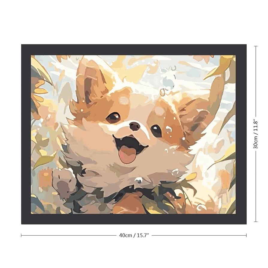 Amazon.co.jp: 額縁 笑顔な犬 柴犬 ドッグ 漫画風 フォト